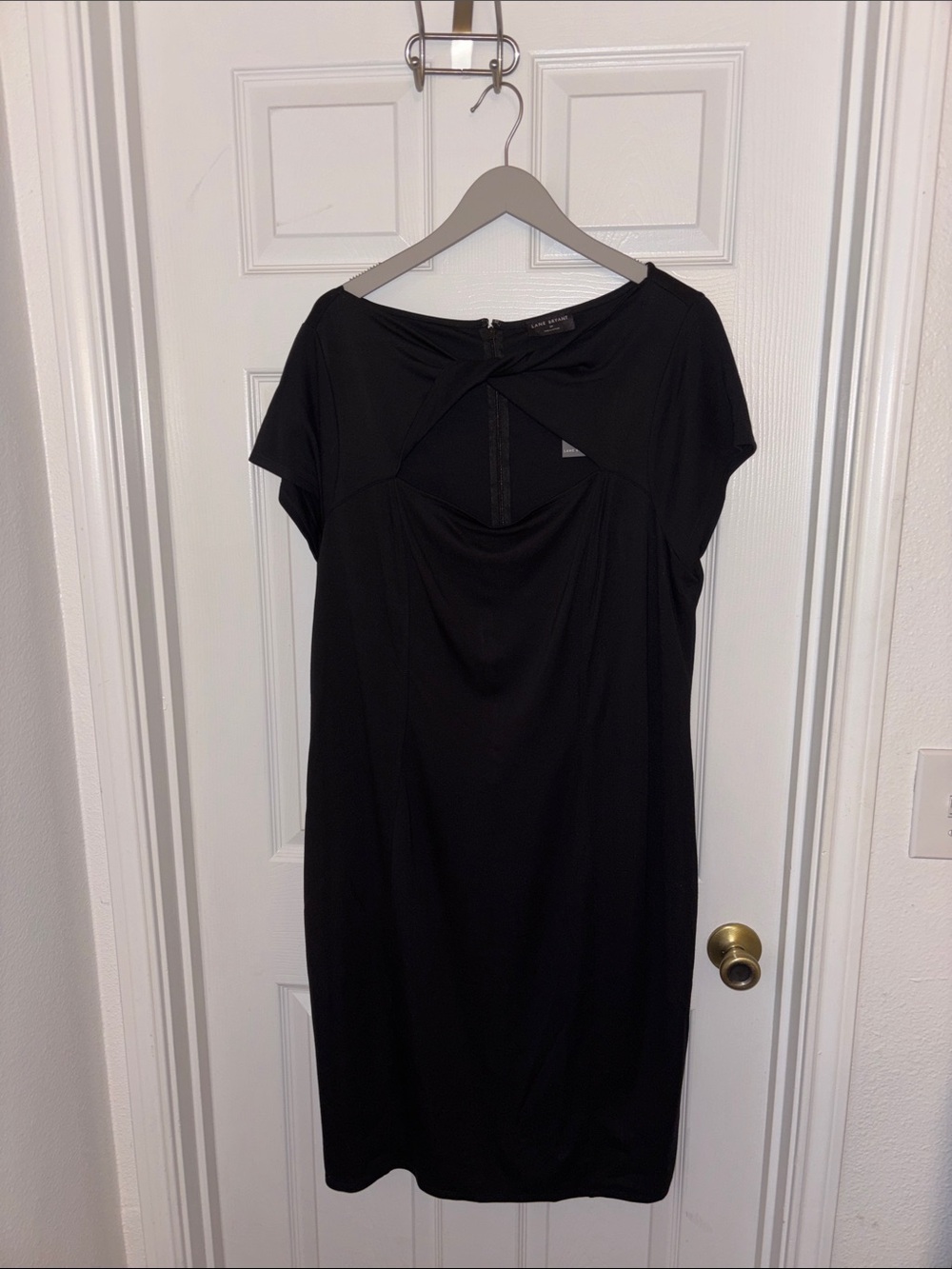 Lane Bryant Black Twist-Detail Midi Dress